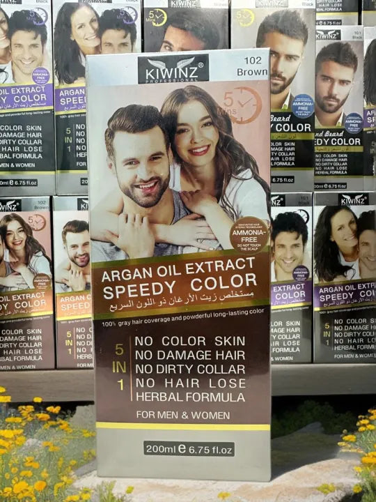 Kiwinz Hair Color Shampoo Natural Black 200ml Argan Oil Extract